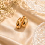 Gold Plated Crystal Hoop Bali Earrings for Women & Girls