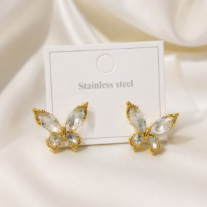 Celestia Butterfly Crystal Stud Earrings